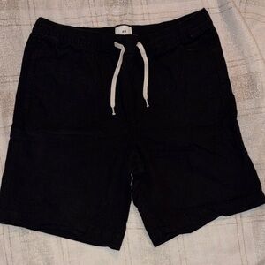 H&M Black Casual Shorts with White Drawstring